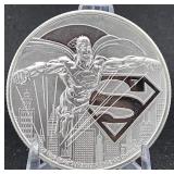1 Oz. Fine Silver 2021 Niue $2 Superman Round