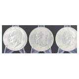 3x Ike Dollars(1971-D, 1972, 1976 Bicentennial)