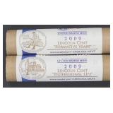 2x 50 Cent Rolls of 2009-D Lincoln Pennies