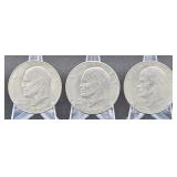 3x Ike Dollars(1972, 1972-D, 1976 Bicentennial)