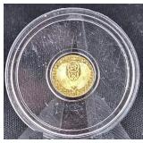 1/200 Oz Fine Gold "Egyptian Scarab/Ankh" Coin