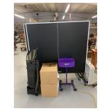 Ping pong table with accessories including robot