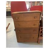 Vintage Sm Wooden Childs Chest of Drawers
