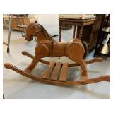 Vintage Handcrafted Wooden Rocking Horse