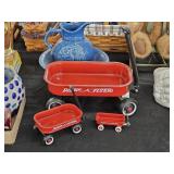 3 Toy sized Radio Flyer Mini Wagons