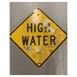 High water road sign