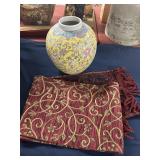 Vintage Chinese Ginger Jar and Table Runner