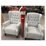 Pair of Blue Fabric Chairs