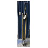 Anvil post hole digger and digging shovel