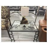 Glass coffee table w/lamp