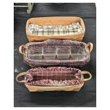 3x Longaberger Long Baskets