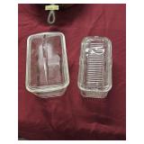 Vintage Glass Dishware with lids- loaf style