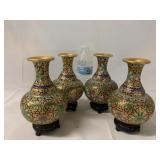 4 Cloisonnï¿½ Vases