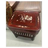 Vintage Rosewood Carved Table with Mother of