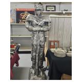 Silver Colored Metal Knight, ~80 inches tall