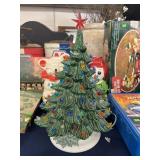 Approx 1.5ft tall ceramic Christmas tree w lights