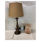 Wooden lamp & Himalayan Salt lamp