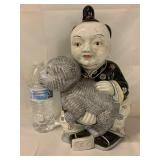 Vintage Chinese Porcelain Boy with Cat