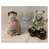 Vintage Chinese Porcelain Woman with lg Peach &