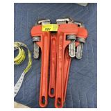 Set of (3) 14" &(1) 10ï¿½  heavy duty pipe wrench