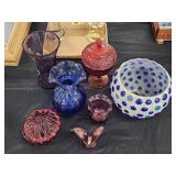 Fenton Butterfly and Vintage Colored Glassware