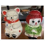 (mccoy)?2 Vintage Cookie Jars Usa Raggedy Ann Bear