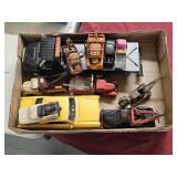 Flat of Plastic and Metal Toy Trucks