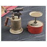 Vintage Blow Torch? and oil catch pan