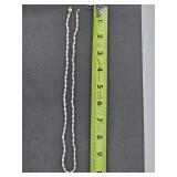 Hand-Knotted Rice Pearl Necklace, 14k gold clasp