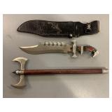 Hunting knife, Viking double edged axe