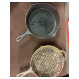 2 cast iron skillets 1-lodge