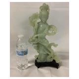 Vintage Jade Figurine on Wooden base
