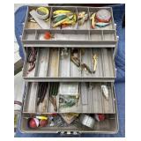 Tackle box with fishing equipment