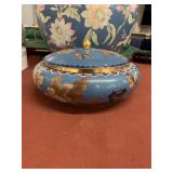 Vintage Chinese cloisonne bowl with lid