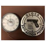 Glock clock & metal sign