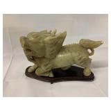 Chinese Jade Dragon on wooden base