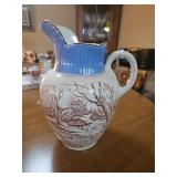 Antique stoneware pitch, marked Iowa