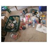 Basket of kitchen items & insulated tumblers