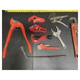 Pipe cutters, pipe wrench, & more