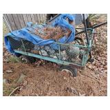 Green garden cart & contents