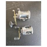 2 Shimano fishing reels: Tekota 600 & Corvalus