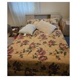 Blonde Mid-century Double Bed & Bedding