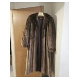 Full length  long hair beaver fur coat