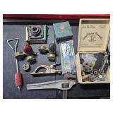 Brass welding clamp, oxygen regulators, etc