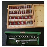 Router bit set & Sears socket set