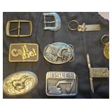 Belt buckles,  key chains, & money clip