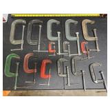 14 C-clamps (some large)