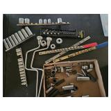 2 speed wrenches & assorted sockets