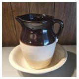 Stoneware bowl & pitcher