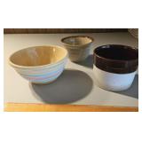 3 stoneware bowls
